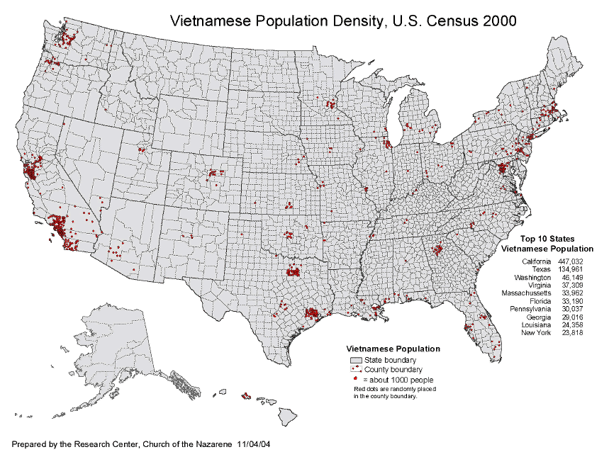  Danh sách thành phố Hoa Kỳ có đông người Mỹ gốc Việt