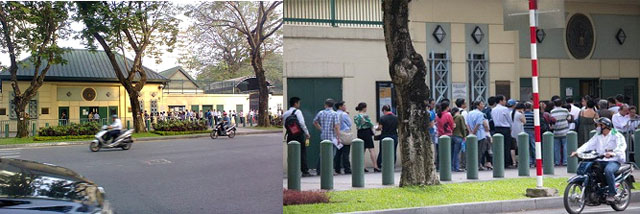 Xếp hàng chờ phỏng vấn ở Tổng Lãnh sự quán Hoa Kỳ